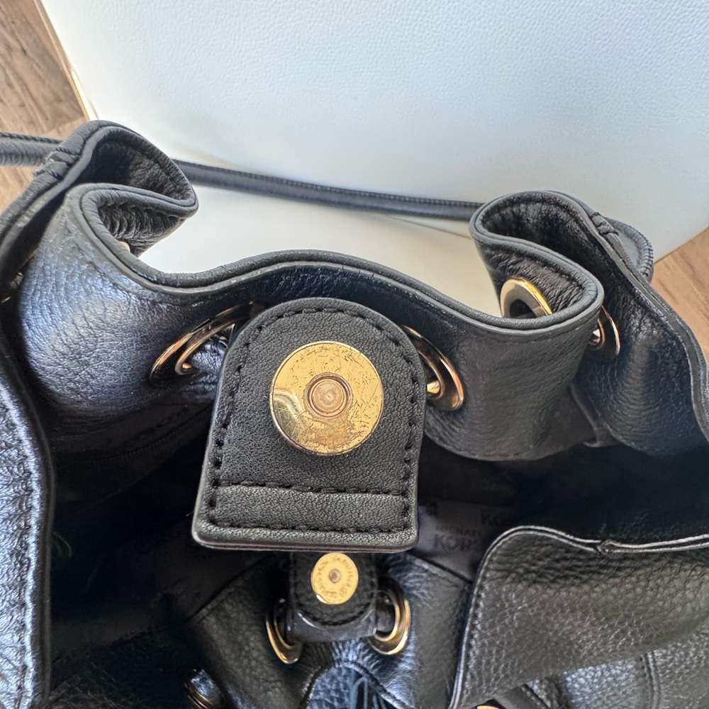 Michael Kors Fulton Drawstring Pebbled Handbag - Picture 12 of 14